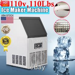 New 40/50/60 kg Auto Commercial Ice Maker Cube Machine Stainless Steel Bar 110V