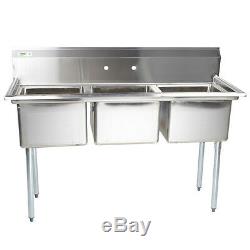 60 Stainless Steel 3 Compartment Commercial Sink Restaurant