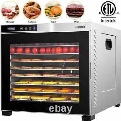 1000W Commercial Food Dehydrator 10 Tray Stainless Steel Fruit Meat Jerky Dryer