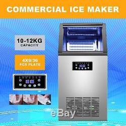 100LBS Built-in Commercial Ice Maker Machine 2 Water Intake Methods Business Bar