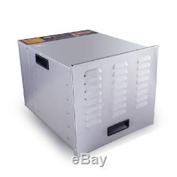 10 Tray Commercial Stainless Steel Dry Food Fruit Dehydrator Heat Blower Dryer