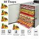 10 Tray Food Dehydrator Stainless Steel Fruit Jerky Dryer Blower Commercial New