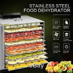 10 Tray Stainless Steel Commercial Industrial Dehydrator Food Jerky Fruit US