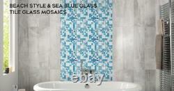 10 sheets Beach Style Glass Conch Tiles for Kitchen Backsplash Bath Wall Mosaic