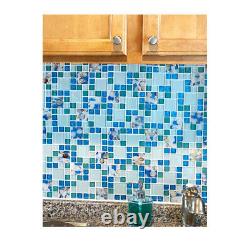 10 sheets Beach Style Glass Conch Tiles for Kitchen Backsplash Bath Wall Mosaic