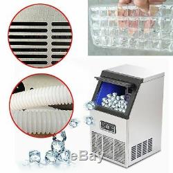 110Lbs 50kg Auto Commercial Ice Cube Maker Machine Stainless Steel 220V 230W
