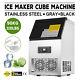 110lbs Auto Commercial Ice Cube Maker Machine Stainless Steel Bar 110v 230w Us