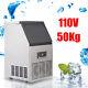110lbs Auto Commercial Ice Cube Maker Machine Stainless Steel Bar 110v Us Plug