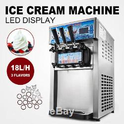 110V 3 Flavor Commercial Frozen Yogurt Soft Ice Cream Cones Maker Machine US