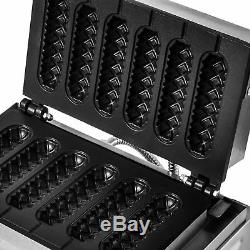 110V Commercial 6pc Lolly Waffle Maker machine Sausage Hot Dog Machine