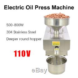 110V Commercial Automatic Oil Press Stainless Steel Extraction Machine Oil Mill