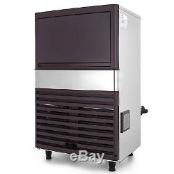 110V Commercial Ice Maker 100LBS/24H with 45lbs Storage Capacity Stainless Steel