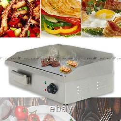 110V Commercial Stainless Steel Electric Griddle Grill Home BBQ Plate 50°C-300°C