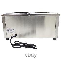 110V Commercial Stainless steel Hot Dog Steamer & Bun Warmer 1.5KW Countertop