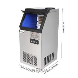 110lb Built-in Commercial Ice Maker Stainless Steel Bar Restaurant Cube Machine