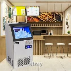 110lb Built-in Commercial Ice Maker Stainless Steel Bar Restaurant Cube Machine