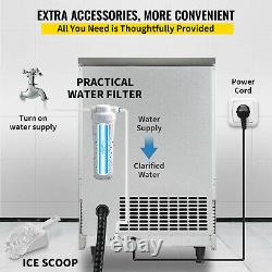 120KG Commercial Ice Maker Machine 265Lbs /24Hrs Air Cooled Cube Stainless Steel