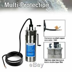 12V120W Solar Panel Deep Water Well Pump S/Steel Submersible Pump 20A Controller