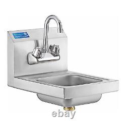 12 x 16 Stainless Steel Commercial Hand Sink Wall Mount Sink with Faucet