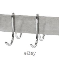 12 x 48 Stainless Steel Wall Pot Pan Rack Shelf 18 Hooks Commercial Kitchen