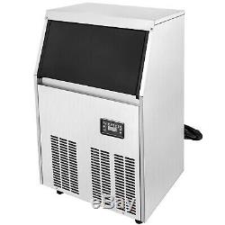 132Lbs Commercial Ice Maker Machine 60KG /24Hrs Stainless Steel Air Cooled Cube