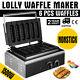 1500w Commercial 6pcs Nonstick Lolly Waffle Maker Hot Dog Machine Stick Baker