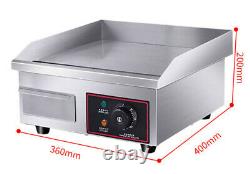 1500W Electric Countertop Griddle Flat Top Grill Plate BBQ Hotplate Commercial