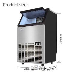 150Lbs 220V Commercial Ice Maker Machines Cube Stainless Steel Bar Restaurant SH