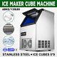 150lbs Auto Commercial Ice Cube Maker Machines Stainless Steel Bar Restaurant Us