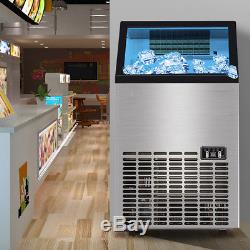 150Lbs Commercial Ice Maker Machine Cube Stainless Steel Bar Restaurant Freezer