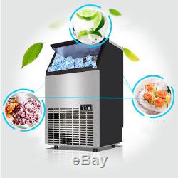 150Lbs Commercial Ice Maker Machine Cube Stainless Steel Bar Restaurant Freezer