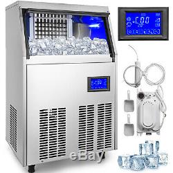 155Lbs Commercial Ice Maker Ice Cube Making Machine 70Kg Automatic 28lbs Storage