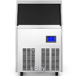 155Lbs Ice Maker Commercial Ice Cube Making Machine 70Kg Microcomputer 28lbs SUS