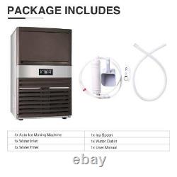 160LBS Built-in Commercial Ice Maker Stainless Steel Undercounter Ice Cube Maker