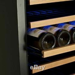 166 Bottle Stainless Steel Commercial Wine Cooler, Built-In Fridge Chill Cellar