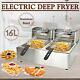 16l Dual Tank Commercial Electric Countertop Deep Fryer French Basket Restaurant