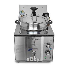 16L Stainless Steel Commercial Electric Pressure Fryer Cooker Chicken Countertop