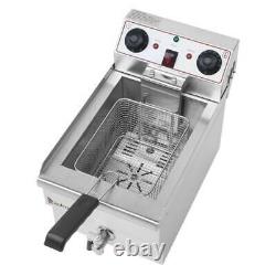 1700W Electric Deep Fryer 12L Commercial Stainless Steel Restaurant Fry Basket