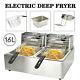 1800w Electric Countertop Deep Fryer Dual Tank Commercial Restaurant 16 Liter