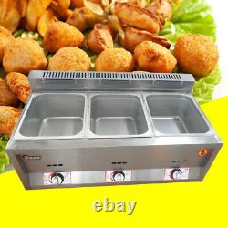 18L (6LX3) Commercial Gas Fryer Countertop Gas Deep Fryer Stainless Steel