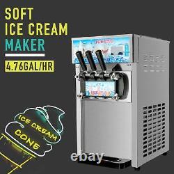 18L/H Commercial Serve Ice Cream Maker 3 Flavors Stainless Steel Ice Cream Soft