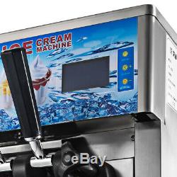 18L/H Commercial Soft Ice Cream Machine 3 Flavors Frozen Yogurt Cone Maker