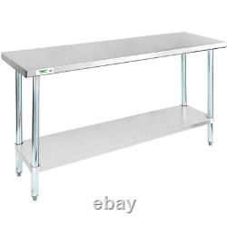 18-Gauge Stainless Steel Work Table with Undershelf 18 x 60 Commercial Kitchen