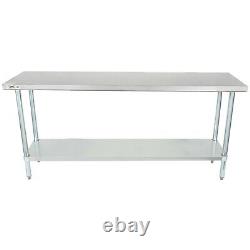 18 X 72 Stainless Steel Work Prep Table Commercial Kitchen Undershelf with Casters