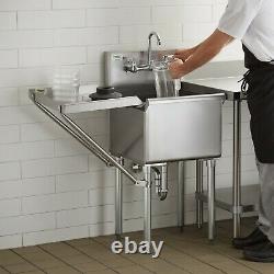 18 x 18 Drainboard Stainless Steel Commercial Utility Sink Mop Prep with Faucet