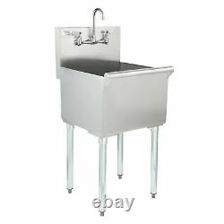 18 x 18 x 13 Stainless Steel Commercial Utility Sink Prep Hand Wash Mop Clean