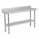 18 X 60 Stainless Steel Nsf Commercial Kitchen Work Table With 4 Backsplash