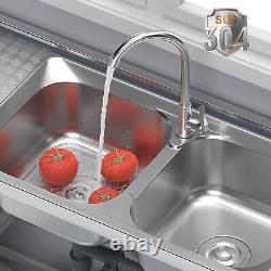 1/23 Compartment Stainless Steel Commercial Utility Drainboard Kitchen Prep Sink