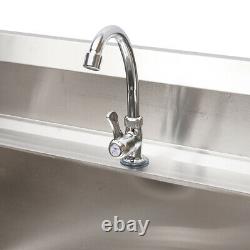 1/2 Compartment Stainless Steel Commercial Kitchen Bar Sink Utility Sink+Drainer