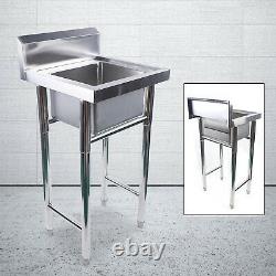 1 Compartment Commercial Sink Stainless Steel Sink for Garage/Restaurant/Kitchen